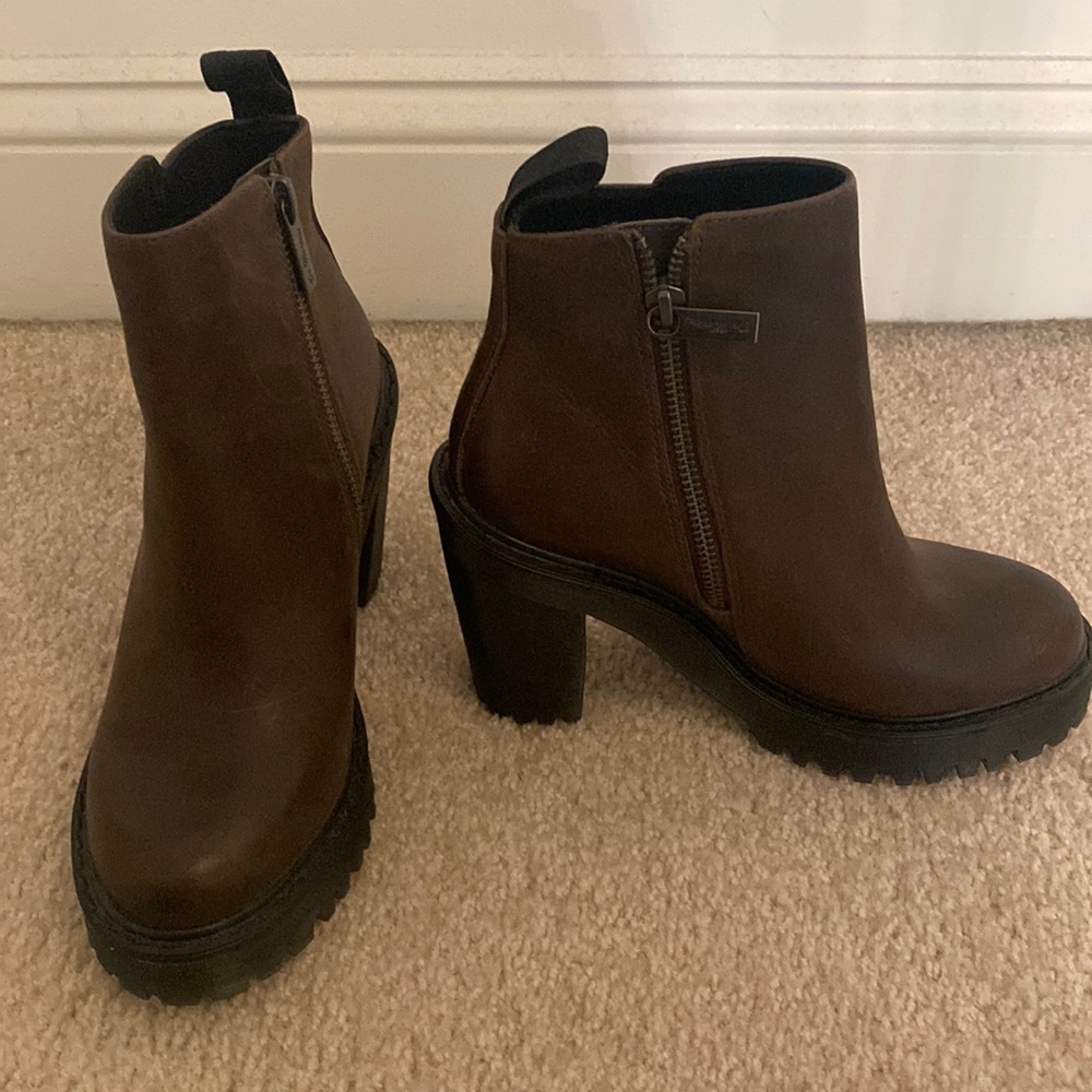 Dr. Marten brown heeled boot